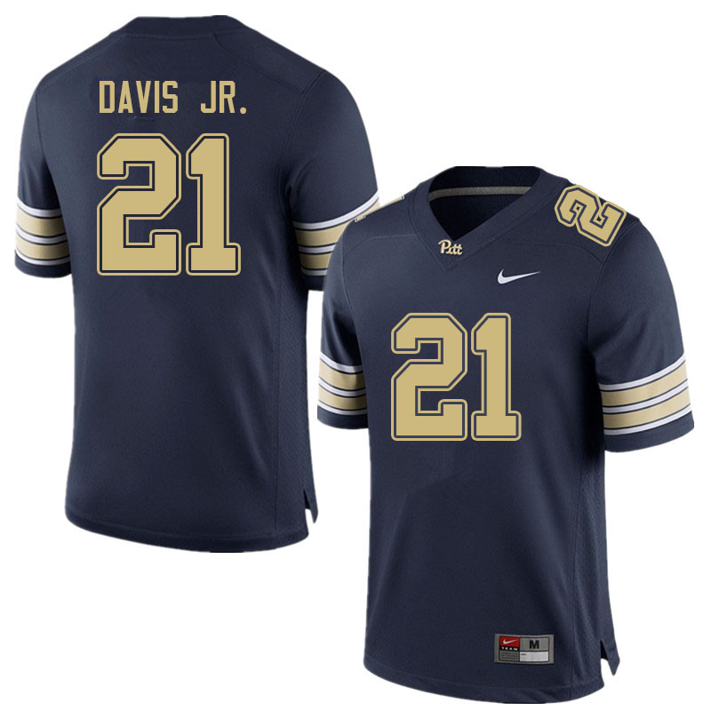 Men #21 A.J. Davis Jr. Pitt Panthers College Football Jerseys Sale-Navy